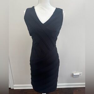 Calvin Klein Black Textured Midi Dress